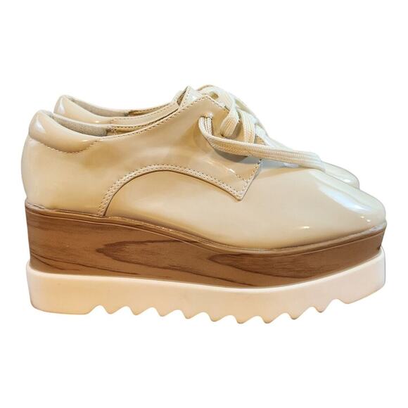 JiooShongMi sz 36, US 5.5 - 6 beige chunky platform shoes lightweight square toe - Picture 2 of 11